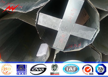 60ft 2 Bölüm 5mm 1200kg Hot Dip Galvanize Elektrik Çelik direği Güç dağıtım için