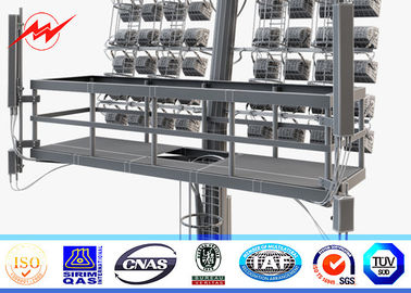 34m Çokgen Yüksek Mast Işık direği Yükseltme Sistemiyle Sıcak Daldırma Galvanize