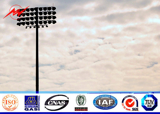 50 M 60 Nos LED Işıkları Kare Fener Taşıma ile Yüksek Direk Işık Kutup Stadyumu Işık Kulesi