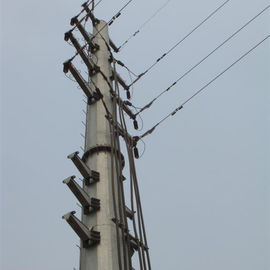 132KV için 50FT Poligon Elektrik İzolatörleri Çelik Güç Kutuplu Dağıtım Direkleri
