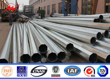 Tek Bölüm Tasarım 35FT Elektrik Galvanizli Çelik Kutup 500kg Tasarım Yükü