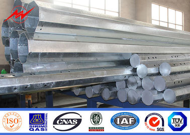 Tek Bölüm Tasarım 35FT Elektrik Galvanizli Çelik Kutup 500kg Tasarım Yükü