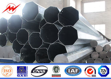 Tek Bölüm Tasarım 35FT Elektrik Galvanizli Çelik Kutup 500kg Tasarım Yükü