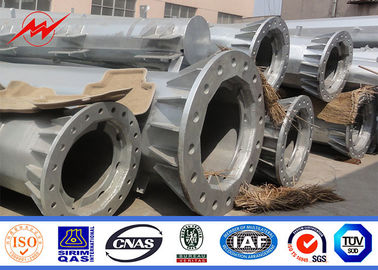 45-100FT Elektrik Galvanizli Çelik Direk 2000kg Tek Bölüm Tasarım Yük