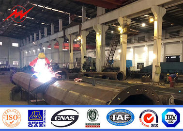 90FT Flanşlı Tip 3 Segmentli Bitümlü Galvanizli Çelik Kutuplu Monopol