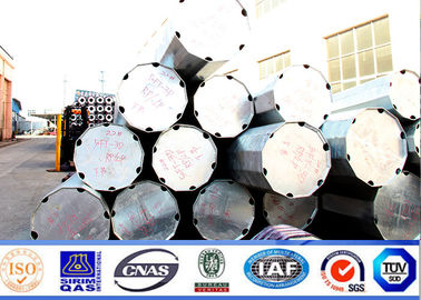 132KV için 50FT Poligon Elektrik İzolatörleri Çelik Güç Kutuplu Dağıtım Direkleri