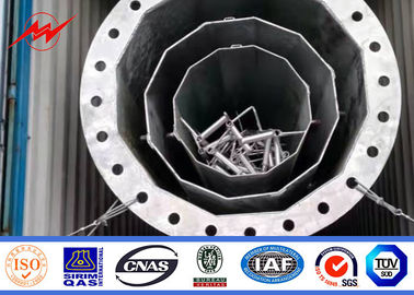 İletim Enerji Hattı için 69KV 48m Yuvarlak Galvanizli Çelik Direkler