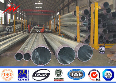 7-12M Elektrik Gücü Çelik direği dağıtım hattı için sıcak daldırma galvanize