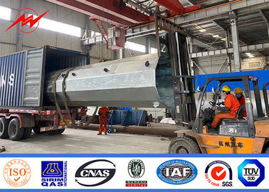 İletim Hattı için 18m 22m 132kv Yuvarlak Sıcak Daldırma Galvanizli Metal Kutup