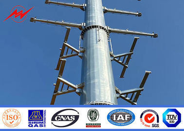 İletim Hattı için 18m 22m 132kv Yuvarlak Sıcak Daldırma Galvanizli Metal Kutup