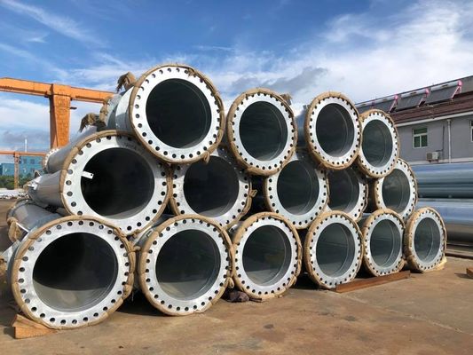 220KV Güç iletme hatları Galvanizli çelik direği/elektrik güç direği