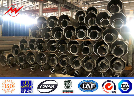 11.8m 5mm Kalınlık Çelik İletim Direkleri Sıcak Daldırma Galvaniz