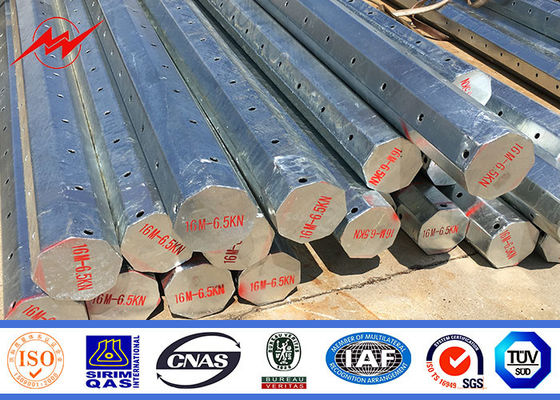Minium Akma Dayanımı 500Mpa ile Elektrik Hattı Çelik Güç Kutbu Dışında 8m 16m Afrika Kutbu