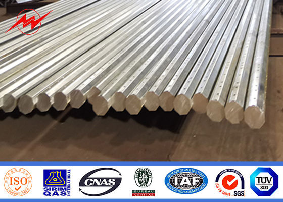 11.8m 5mm Kalınlık Çelik İletim Direkleri Sıcak Daldırma Galvaniz