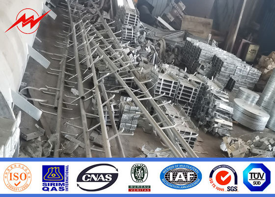 14m 1600 Dan Konik Sıcak Daldırma Galvanizli 2.5m Boy Çapraz Kollu Direk