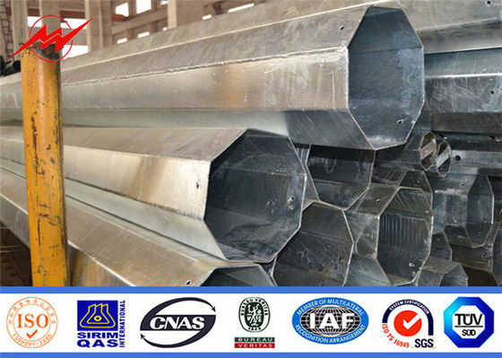 8 - 18m Sıcak Daldırma Galvanizli Çelik Yardımcı Direk Gr65 Malzeme Yuvarlak / Konik Şekil