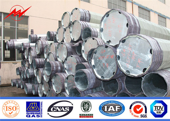 Elektrik iletim hattı için çelik hizmet direği Galvanizli hizmet direği