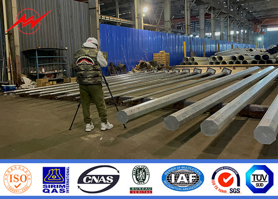 Sıcak Dip Galvanizli Güç Dağıtım direği Elektrikli Çelik 35FT 40Ft 69KV