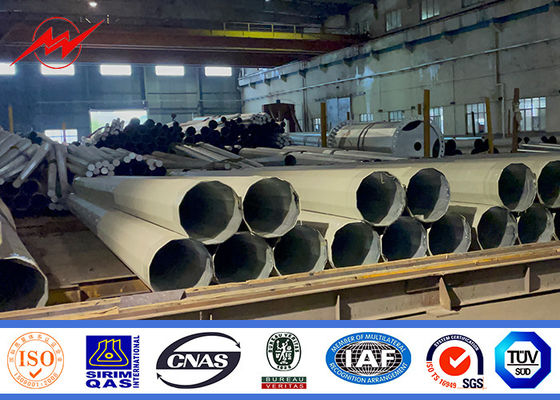 Filipinler'de Estetik Çekicilik İçin Dikişsiz Kaynaklı 14m Uzun Tek Bölümlü Çelik Elektrik direği