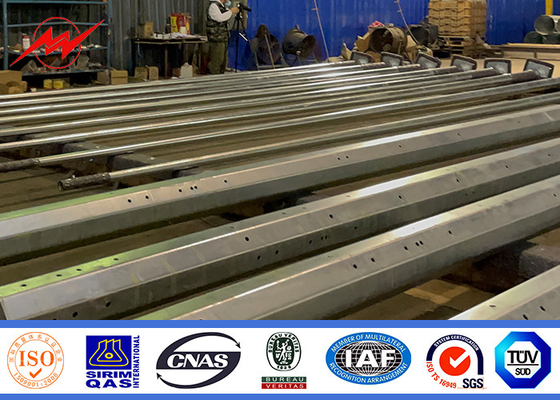 Galvanizli ve Bitümlü Dağıtım 69kv 55ft Çelik Elektrik Direği
