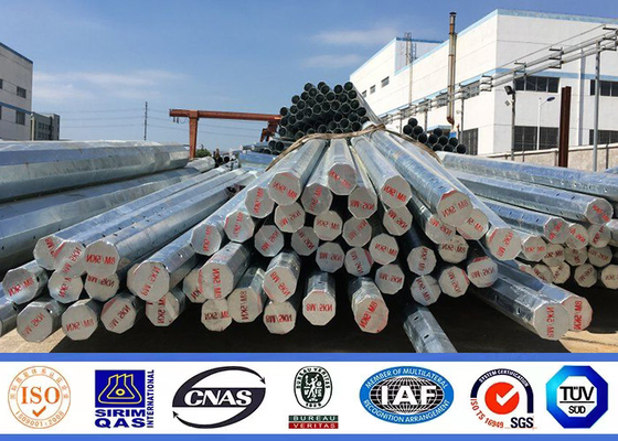 12m 940dan Güç Çelik Direk İletim Galvanizli Dış Mekan Elektrik Tesisatı