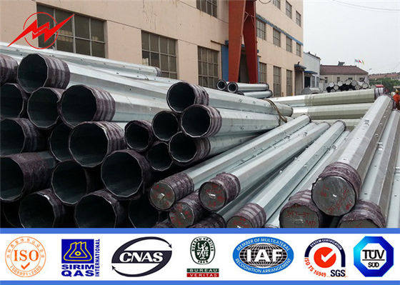 Güçlü destek için 30-90 derecelik konikli 60ft galvanizli çelik güç direği