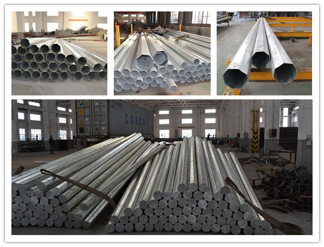 69kv Galvanized Steel Utility Power Poles For Power Transmission Line Project 0