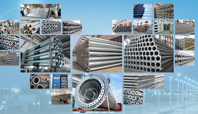 8m 10m 12m Renkli Poliester Toz Kaplama ile Sıcak Dip Galvanizli Çelik Güç direği 2