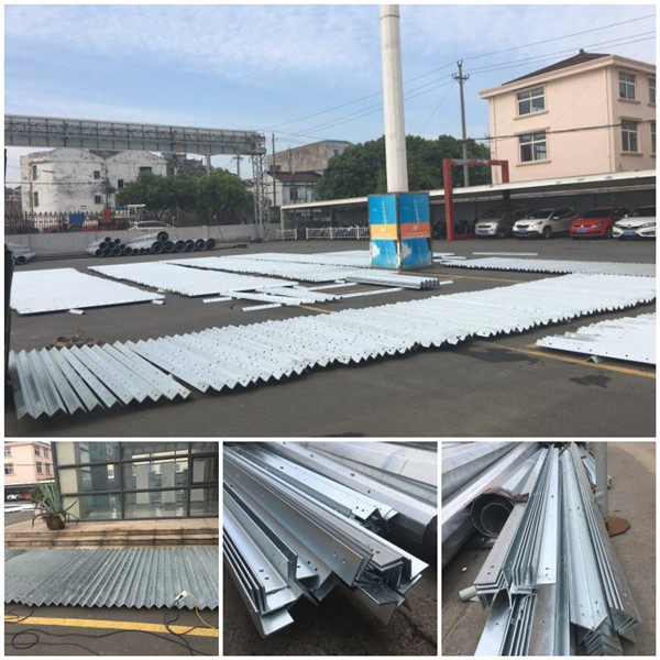 11kv 132kv Güç İletim Direkleri Fiberglas Korumalı Sekizgen Çelik 2