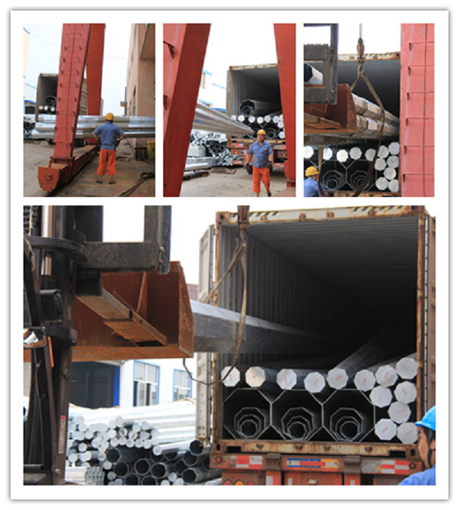 Çelik kutup kulesi için 60ft 18m elektrikli güç direği 1