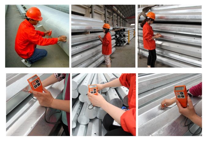 9m sınıf5 sınıf6 Elektrik Güç Direği Sıcak Daldırma Galvanizli Çelik Dağıtım İçin 1