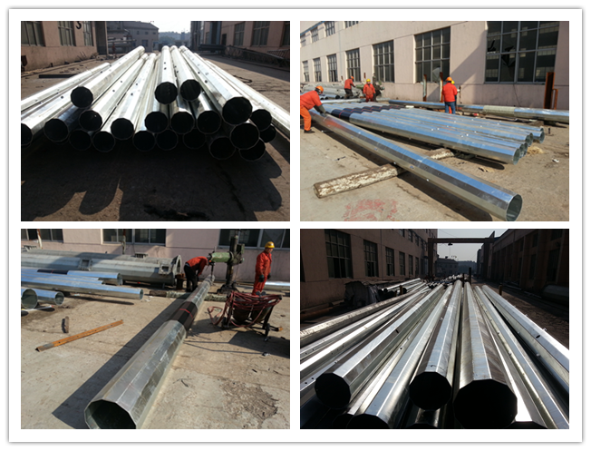 14m sınıf3 sınıf4 33kv İletim Hattı İçin Galvanizli Çelik Direk 0