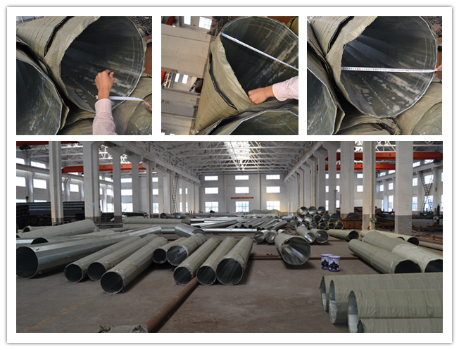 80FT 90FT 1400kg bitüm 5mm elektrik güç direği, enerji iletimi için 0